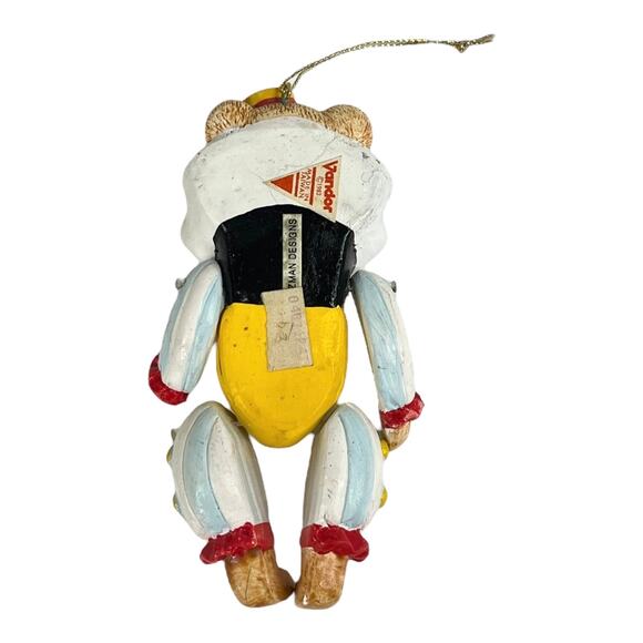 VTG 80s Vandor Wooden Bear Circus Clown ORNAMENT 5" Christmas Jointed Wiggle Man - Picture 2 of 4
